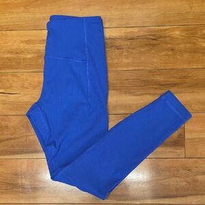 SPYDER size SMALL Active Women’s Blue Ribbed Leggings SP6039 EUC
